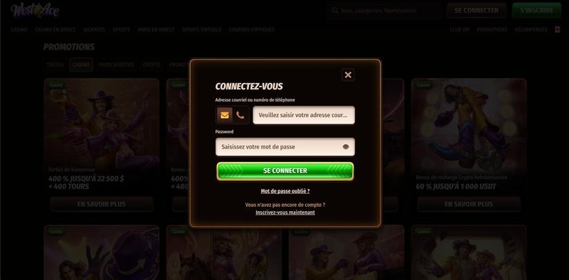 Découvrez les dernières offres de jeux au Westace Casino en ligne en France à France